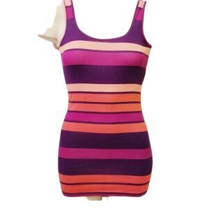 Local Green Pink Striped Tank Top Size S